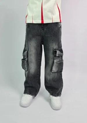 JEAN NIÑO CARGO GRIS OSCURO SUPER