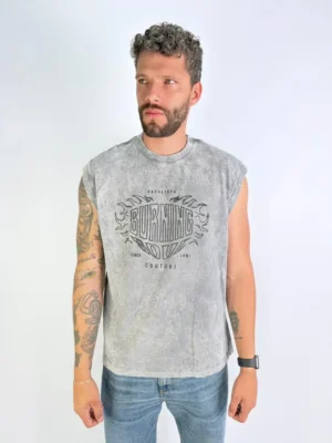 CAMISILLA HOMBRE ACID WASH GREY SOUL