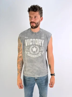 CAMISILLA HOMBRE ACID WASH GREY VICTORY